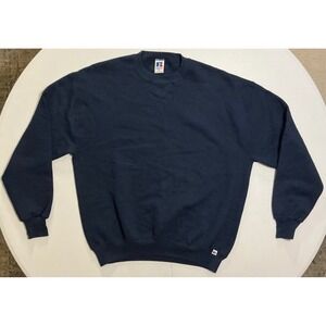VTG USA Made Russell Athletic Navy Crewneck Sweatshirt XL Gym Fitness V-Stitch